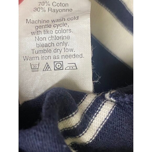J Crew Women’s Short Sleeve Striped Short Small  Blue White T Shirt - Picture 6 of 7